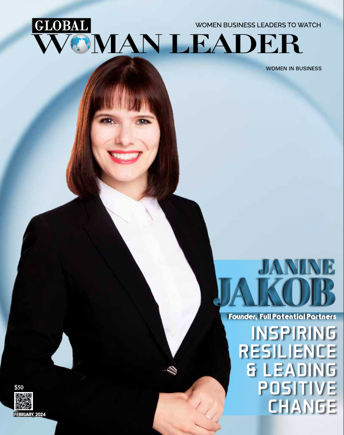 Janine Jakob on the cover of Global Woman Leader magazine